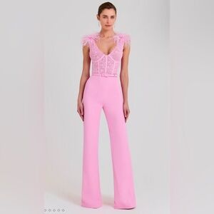 Brand New with Tags Nadine Merabi Anabelle Pink Jumpsuit, Size 6